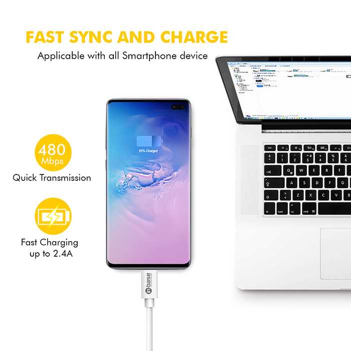 Type C Cable - Charge and Sync - White 1.2M