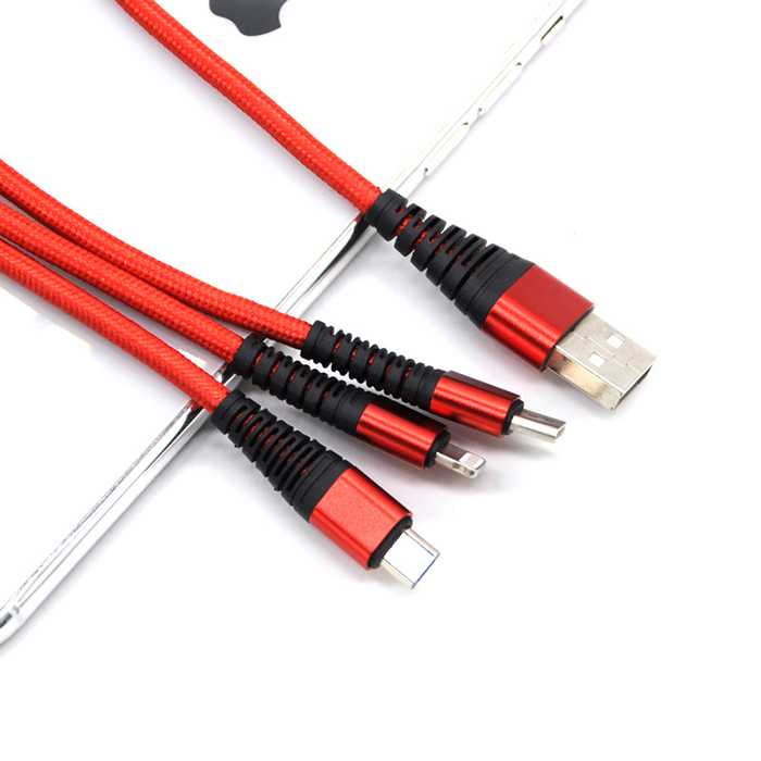 3 in 1 Cable - Fast Charge 5A Short Cable 20CM