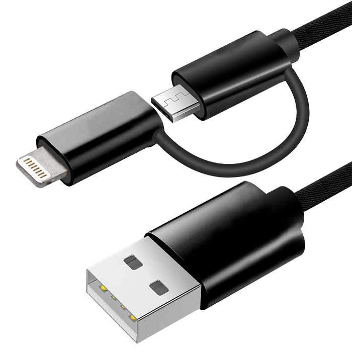 Nylon Braided Dual Side Micro cable 1.0M