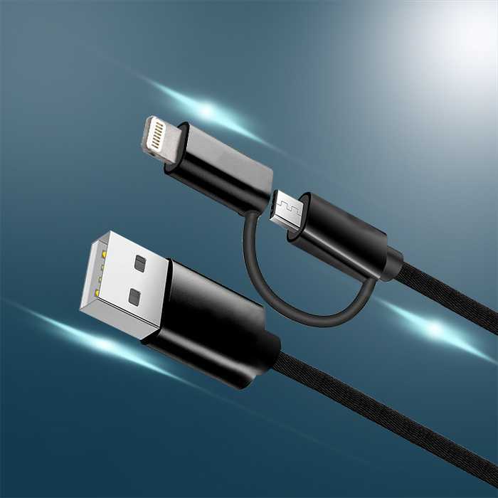 Nylon Braided Dual Side Micro cable 1.0M