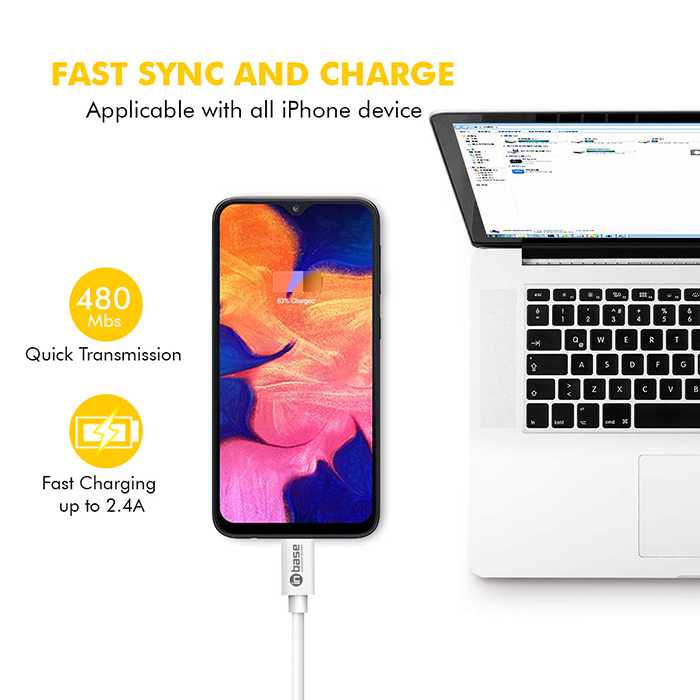 Charge and Sync Micro Cable - White 1.2M