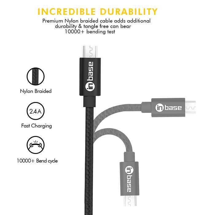 Nylon Braided  Micro Cable - 2.0M