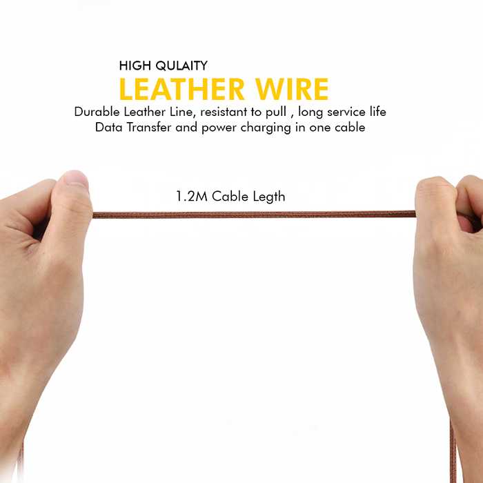 Ultra Tough Leather Series Type C Cable 1.2M