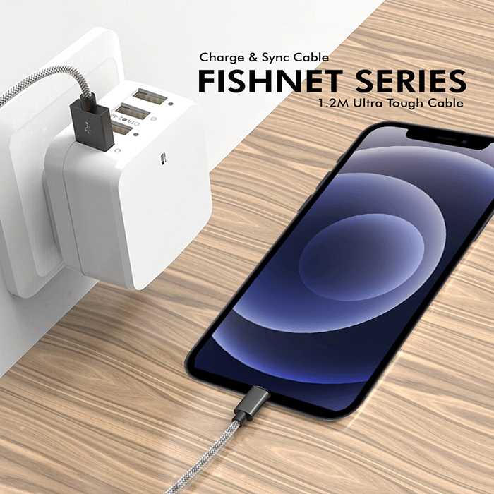 Ultra Tough Fish Net Braided Series  Lightning Cable - 1.5M